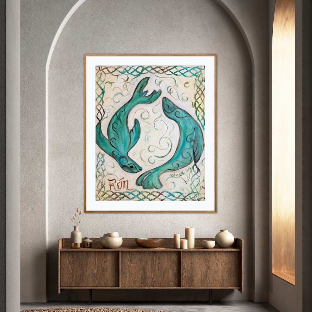 Rón Art Print minimalist ocean sea Irish Celtic mythology seal spirit animal - Picture 2 of 6